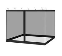 Filet De Canopée pour Extérieur | 4 Pièces Ventilation Gazebo Pare-Soleil | Toile Moustiquaire Anti-UV 3x3M pour Camping Jardin Été Enclos Animal