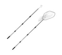 Filet de Capture de Poulets en Acier Inoxydable, Perche Télescopique | Usage Extérieur pour Élevage Avicole, Prise des Poules et Oies, Pliable Léger, Couleur Argenté