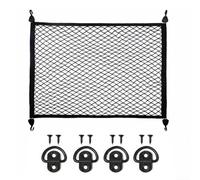 Filet de chargement en maille automobile pour l'organisation du coffre avec anneaux en D et crochets de montage compatible avec berline, SUV et berline, 80 x 60 cm