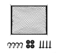 Filet de chargement - Filet élastique réglable pour coffre de voiture avec 4 crochets + 4 boucles + 4 vis résistant à l'usure pour véhicule, camionnette, SUV (60 x 40 cm)