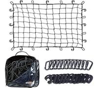 Filet de Chargement Grit Performance pour SUV - 0,9 x 1,2 m, Filet élastique carré en Maille avec 12 Crochets, 12 Clips Noirs et Sac de Rangement - Peut contenir de Petites et Grandes Charges.