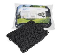 Relaxdays Filet de remorque Protection du chargement haute résistance extensible jusque 3 x 2 m mailles feuillage bois caoutchouc Sécurité filet arrimage, noir