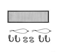 Filet de chargement pliable pour chariot de camping - Poche à suspendre en maille élastique pour le rangement extérieur, organiseur latéral d'équipements avec 4 crochets, panier en maille de nylon