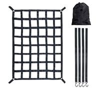 Filet de chargement pour remorque - Filet de chargement pour porte-bagages de toit pour camion, SUV, remorque petit | Filet de rangement élastique réglable avec 4 ceintures fixes pour SUV, voiture