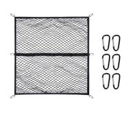 Filet de chargement robuste 120 x 120 cm pour camion, voiture, SUV, ATV/UTV et bateau remorque, maille en polypropylène noir avec crochets
