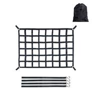 Filet de chargement robuste avec crochets en S pour camion, housse de lit de camion, filet de sécurité de charge avec sangles réglables pour pickup, VUS, remorque, bateau (taille S : 127 x 106 cm)