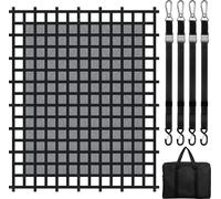 Filet de chargement SucceBuy, 120 x 105 pouces, résistant pour surfaces de chargement de camions, 4 sangles réglables, mousquetons et crochets en S, résistant à l'usure, aux intempéries, convient pour
