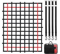 Filet de chargement SucceBuy, 243,8 x 182,9 cm, filet de chargement robuste pour camion pour le plateau de chargement, 4 sangles réglables avec boucles et crochets en S, résistant à l'usure et aux int