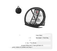 Filet de chipping de golf, design portable, comprend la cible et les balles, noir 2x2ft