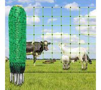 Filet de clôture électrique - 42,5" H x 164' L, portable avec 14 poteaux pour chèvres, moutons & agneaux