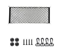 Filet de coffre en maille double couche pour voiture, 130 x 45 cm | Poche de rangement avec crochets et vis pour le contrôle des petits objets pendant le voyage