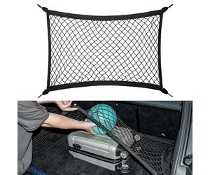Filet de Coffre pour Renault Trafic III 1981-2025, Filet de Rangement Voiture Haute Élasticité 70x50cm, Organisateur de Coffre Arrière avec 4 Crochets ABS