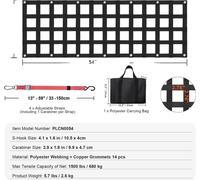 Filet de coffre pour voiture, capacité de charge de 600 lbs, sangles réglables, 54 x 18 pouces