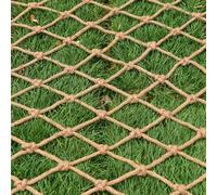 Filet de corde de chanvre multifonctionnel et robuste pour animaux de compagnie - Équipement d'escalade, accessoires de terrain de jeu, échelle en corde de cabane dans les arbres (2,5 m x 7 m) - Sûr