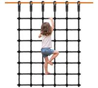 Filet de fret pour enfant en plein air de 124 cm x 196 cm - Filet d'escalade robuste sans nœuds - Filet d'escalade pour balançoire, cabane dans les arbres, aire de jeux, parcours d'obstacles ninja