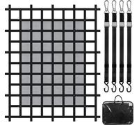 VEVOR Filet de Chargement, 183x145 cm, Filet à Bagages Robuste pour Camion, 4 Sangles réglables avec mousquetons et Crochets en S, résistant à l'usure et aux intempéries, pour Pick-up, Jeep, Bateau