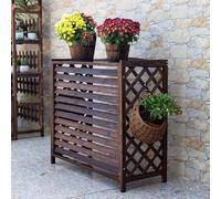 Filet De Garde-corps For Climatiseur De Fenêtre, Clôture De Climatiseur En Bois Massif, Support De Fleurs Décoratif, Coque De Poubelle, Grille De Protection Cachée For Climatiseur Et Pompe À Chaleur (