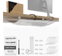 Filet de gestion des câbles - Gestion des fils sous le bureau - Plateau de gestion des câbles flexible sous le bureau - Blanc