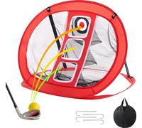 Filet de golf chipping - Filet d'entraînement au golf pop-up - Filet portable d'aide à la frappe pour l'intérieur & l'extérieur - Avec cible & sac de transport - Entraînement pour le swing dans la cou