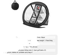 Filet de golf chipping, matériau durable, design multi-cibles, taille compacte, noir