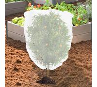 Filet de jardin blanc avec fermeture éclair intégrale et cordon de serrage réglable pour une protection efficace des plantes contre les parasites et les éléments (2 x 2,4 m)
