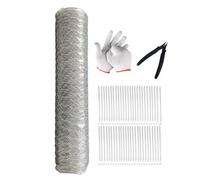 Filet de jardin | Rouleau de treillis hexagonal en fer galvanisé - Rouleau de grillage - Pour jardin, cour, balcon, extérieur, parterre de fleurs, volaille, animaux, canards, agriculteurs, jardiniers