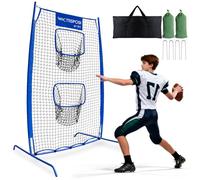 Filet de lancement de football avec 2 cibles, 1,2 x 2,1 m, machine d'entraînement de précision QB, jeu de football idéal pour anniversaire, camping, plage, utilisation en intérieur et en extérieur