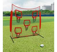 Filet de lancer de rugby de 2,1 x 2,1 m, cadre en acier durable avec 5 cibles, entraîneur de compétences portable pour entraînement intérieur et extérieur, améliore la précision et la force