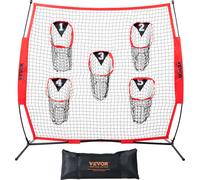 Filet de lancer pour entraîneur de football VEVOR 217 x 125,5 x 223 cm, Filet d'entraînement pour cibles d'entraînement avec 5 poches pour cibles, Filet sans noeuds, y compris cadre d'arc & sac de tra