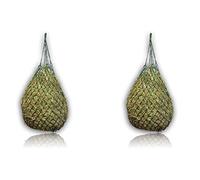 Filet de levage extra large pour chevaux - Maille de 5 cm x 5 cm - Alimentation adaptée à l'espèce - Sac de nourriture pour poneys jeunes chevaux anciens chevaux chèvres (2 x vert foncé)