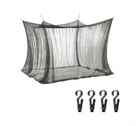 Filet de lit carré noir pour camping en plein air avec support à quatre coins, auvent en maille polyester pour voyage, tourisme et pique-nique aventures, installation facile (noir, 300 x 300 x 250 cm)