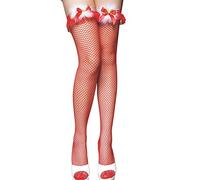 Filet de Noël Red Lace Sexy Bas de Genou Leggings - Christmas Clothing Fishing Net