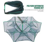 Filet De P¿ºche ¿¿ 6/8 Trous, Avec Cage ¿¿ Crabe Et ¿¿Crevisse, Filet En Nylon, Maille Pliable, Outil Pour Attraper Des Poissons, Pi¿¿Ge