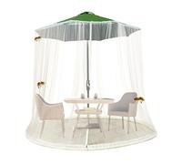Filet de parasol de patio,Filet anti-insectes réglable en polyester pour parapluie | Accessoire de parasol de jardin rond avec porte à double fermeture éclair, pour parasols de table de marché en plei