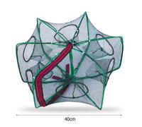 Filet De Pêche Automatique Pliable En Nylon 6/8 Côtés 6 À 16 Trous Cage À Crevettes Écrevisse Crabe Piège À Poissons
