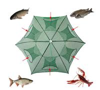 Filet De Pêche Avec Cage De 80cm, 6 Trous, Portable, Pliable Et Automatique, Piège À Appâts Pour Petits Poissons