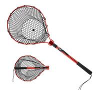 Filet de pêche avec poignée, filet de pêche pliable | Outil de pêche portable avec manche long | Filet de pêche en silicone épais, léger, télescopique, antidérapant, avec crochet pour homme et femme