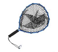 Filet de pêche en maille de silicone avec manche télescopique en aluminium, idéal pour les pêcheurs à la mouche et à la carpe (bleu)