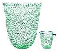 Filet de pêche, épuisette, filet de remplacement pliable pour eau douce et eau salée, sans manche (vert) Filet de pêche recouvert de caoutchouc : Grâce au revêtement en caoutchouc de sa surface, ce fi