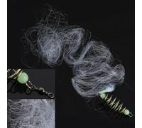 Filet de pêche léger en cuivre avec perles lumineuses, idéal pour la pêche en haut-fond, facile à utiliser et à transporter, adapté pour attraper divers petits poissons (12 mailles)