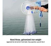 Filet de pêche - Piège Maille Epervier - 2.4M - Nylon et Aluminium