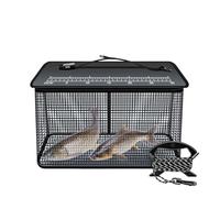 Filet de Pêche Pliable - Cage en Filet Pliable avec Réfléchissante pour la Pêche - Cage de Grande Capacité pour Poissons Vivants Pêchés en Eau Douce ou Salée