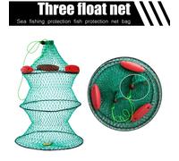 Filet De Pêche Pliable Et Portable, Cage Piège, Bateau, Accessoires De Pêche, Trois Réseaux De Lancer À Billes Flottants Sans Déformation