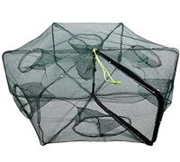 Filet de pêche Pliable Portable, Facile à Utiliser, piège à appâts en Maille moulée pour méné, écrevisse, Crabe, Homard, Poisson (6 côtés 6 Trous)