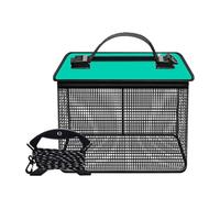 Filet de pêche portable en maille - Cage de rangement flottante pour poissons vivants - Seau facile à utiliser