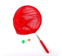 Filet de pêche pour enfants, pliable et extensible, ensemble seau télescopique coloré, pour attraper les insectes, les petits poissons, les activités de jardin en plein air (rouge)