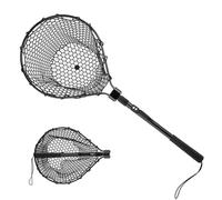 Filet de pêche télescopique | Épuisette portative | Filet de pêche pliable | Filet de pêche pour attraper du poisson avec une épuisette portable et pliable, poignée antidérapante et maille en silicone