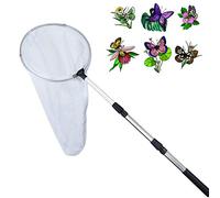 Filet de pêche télescopique pour insectes et papillons avec anneau de 27,9 cm, poignée extensible jusqu'à 91,4 cm