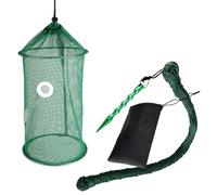 Filet de pêche tressé pour crevettes et ménés, panier à poisson pliable avec sac de rangement