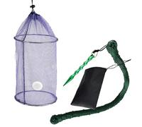 Filet de pêche tressé pour crevettes, ménés, panier à poissons, panier à poissons, cage avec sac de rangement pour crevettes